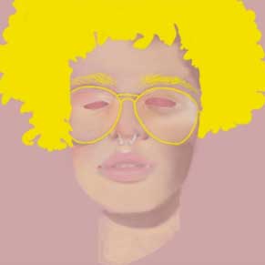 self-portrait with yellow afro