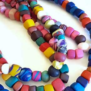 Photo of polymer clay bead necklace